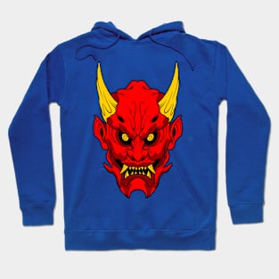 oni mask with gold horn Hoodie